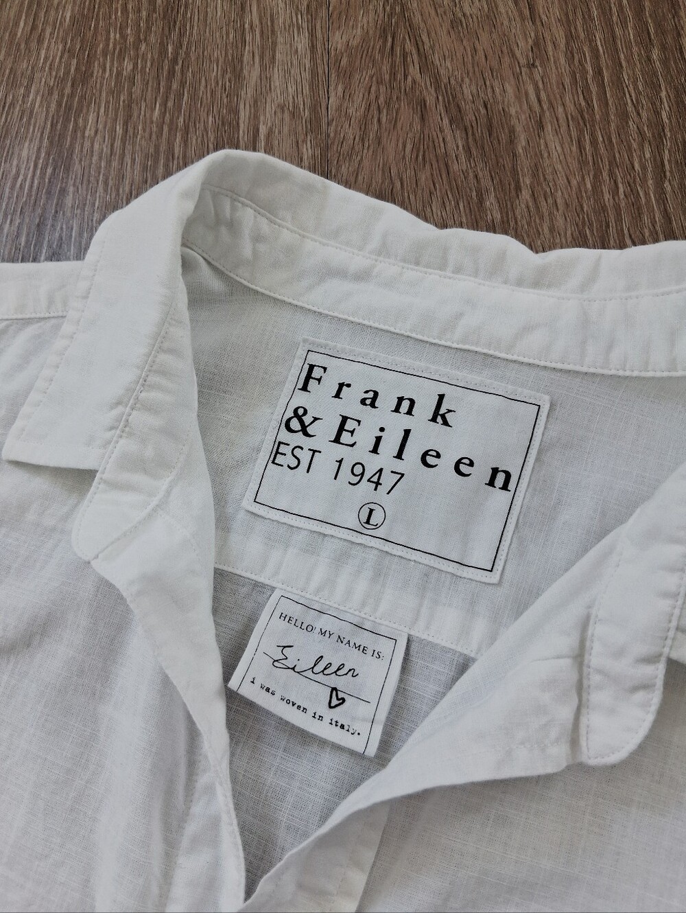 Frank & Eileen Eileen Relaxed Button Up Shirt In White Italian Casual Cotton - Picture 7 of 16